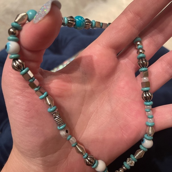 Phone String! Turquoise and silver mix! Evil eye 🧿 - Picture 5 of 9
